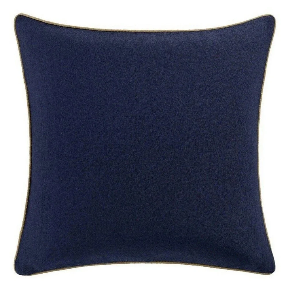 Candice Olson AUREO Euro Sham 26” x 26” Navy Blue Tan Cording Hidden Zipper